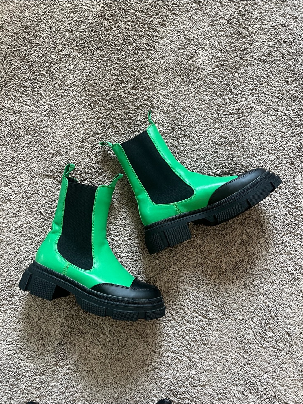 Green Chelsea Lug Boot for Women